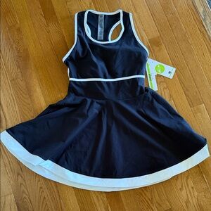 NWT NICOLE MILLER SPORT Black White Sporty Athletic Golf Tennis Travel Dress